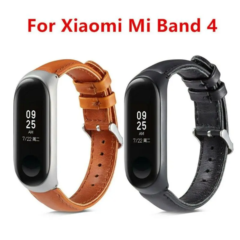 

Watch Band for Xiaomi Mi Band 4 Leather Strap Leather Wrist Compatible Strap for Mi Band 4 Accessories Bracelet Miband 3 Strap