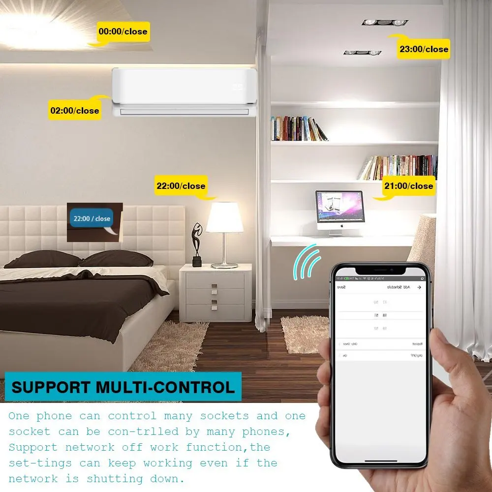 Мини умный ЕС штекер Wifi контроль питания 16А розетка контроль энергии таймер переключатель Голосовое управление работает с Alexa Google и IFTTT