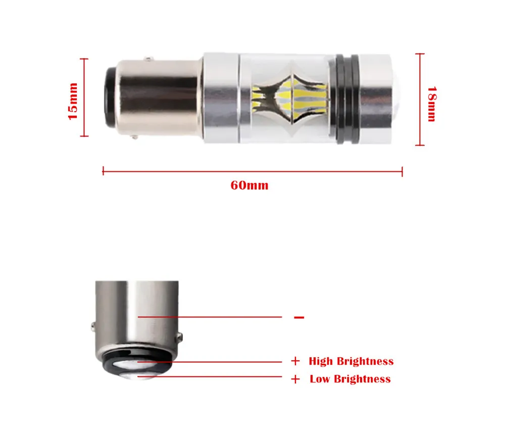Светодиодные лампы 1157 BAY15D высокой мощности 3030 20SMD P21/5 Вт 2 шт. автомобильные задние