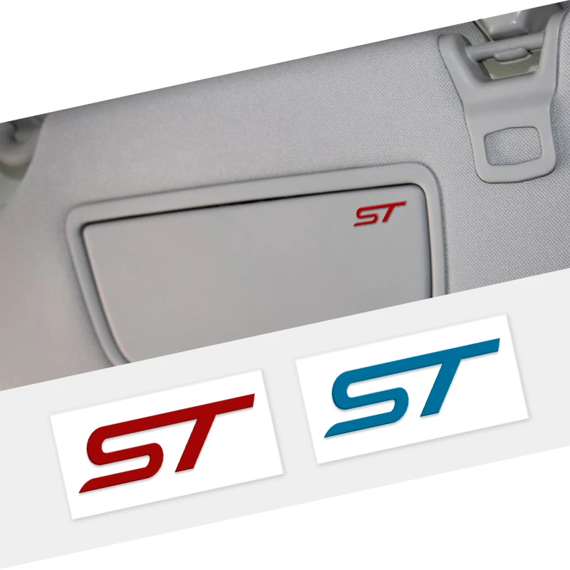 

2Pcs ST Nickel Metal Car Interior decoration Emblem key Sticker For Ford Focus 2 3 4 Mondeo Fusion Kuga Ecosport Fiesta Falcon