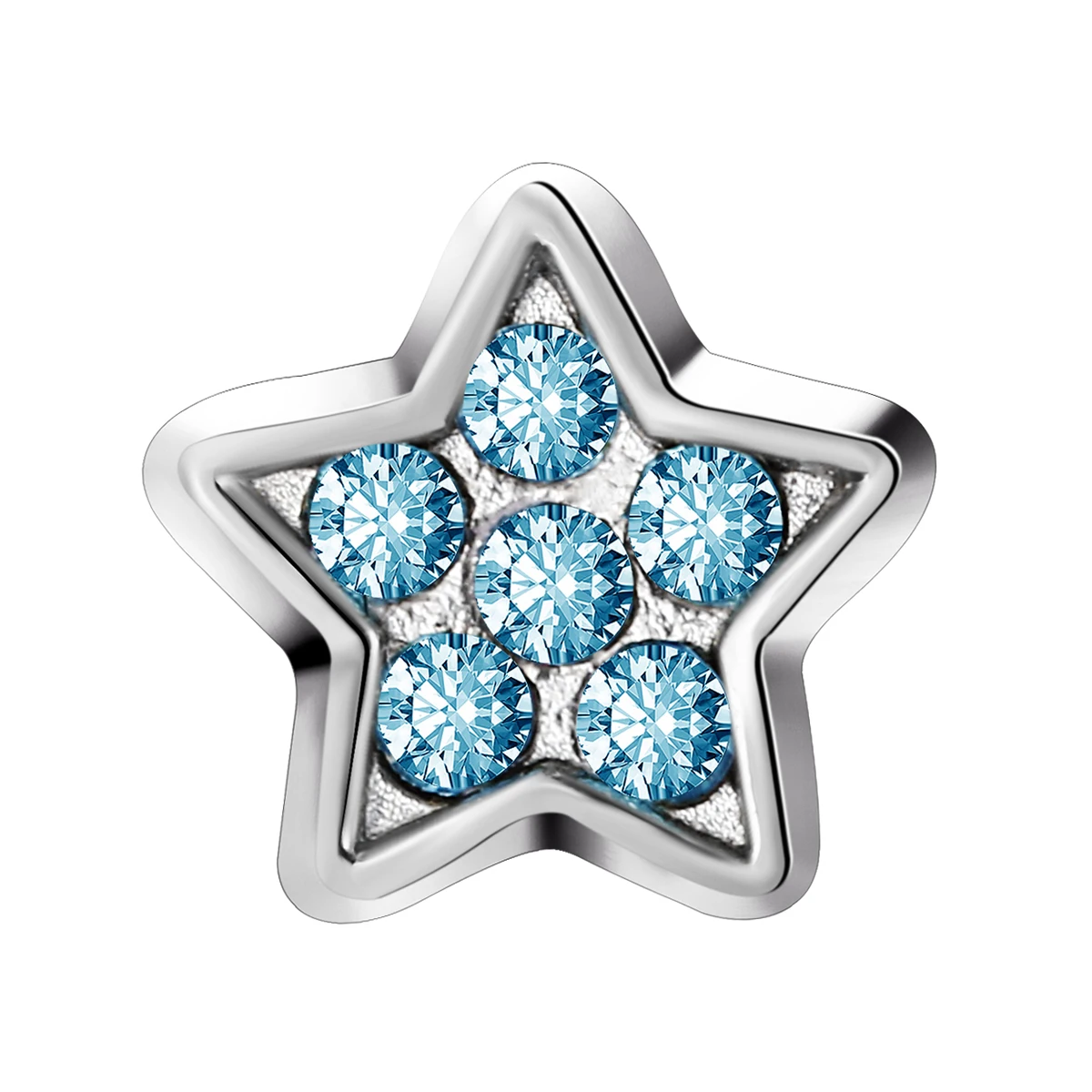 

10pcs Blue Zirconia Fve Point Star Custom Floating Charms For Glass Locket