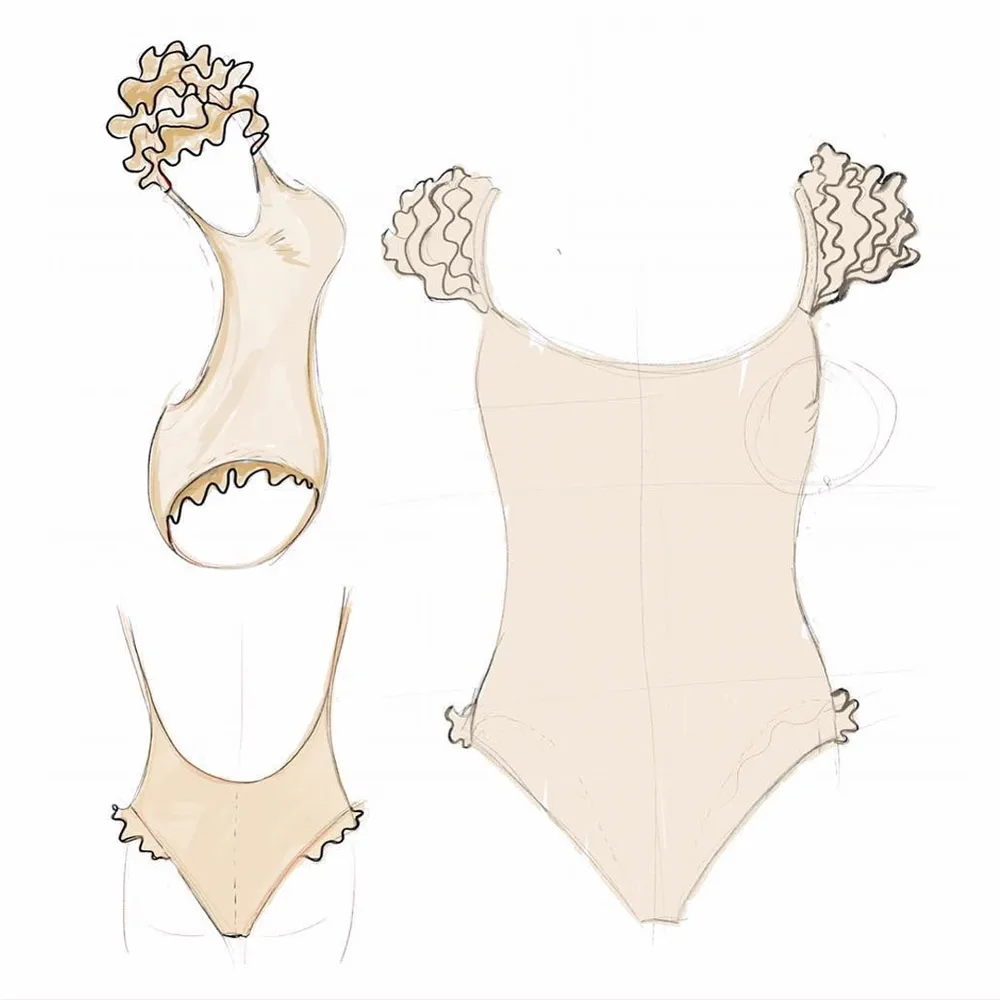 Цельный женский купальник, сексуальный купальник с оборками на плечах, женская одежда для плавания с открытой спиной, летняя пляжная одежда, монокини, купальные костюмы