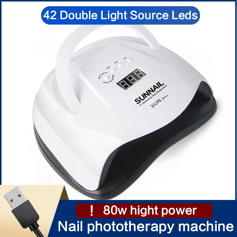 

QIPAI 80W UV Nail Lamp LED Lamp For Manicure Nail Dryer For All Gels Polish Infrared Sensor 10/30/60/99s Timer LCD Display