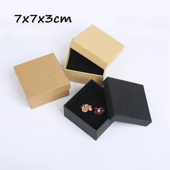 

18pcs 7x7x3cm Jewelry Box Carton Jewelry Paperboard Box Ring and Earring Packaging Necklace Gift Box