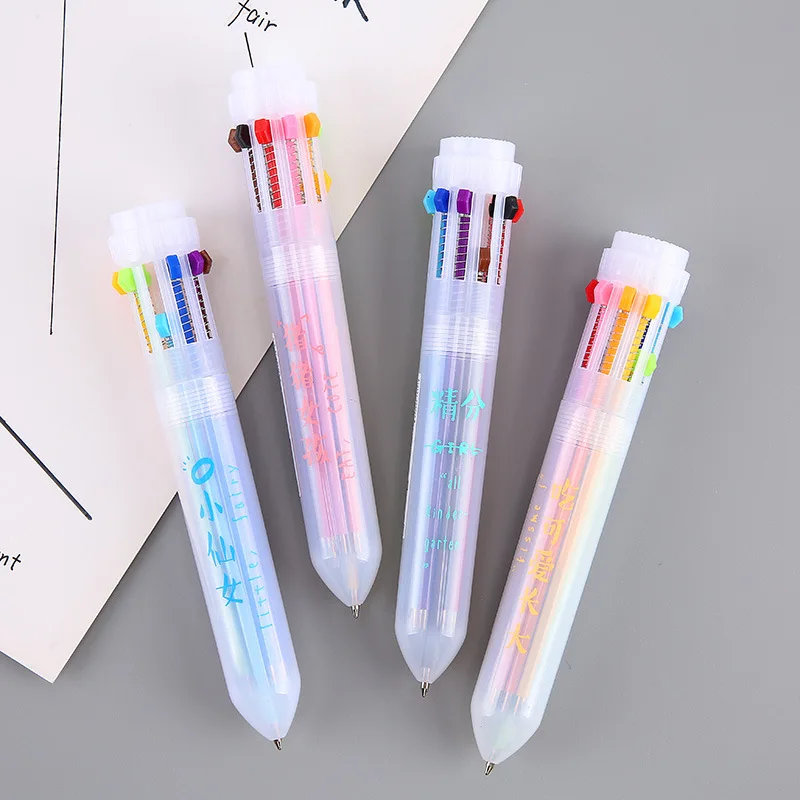 

10 Colors/pen Ball Point Pen, Cute Stationary, Kawaii Supplies DIY for School Student
