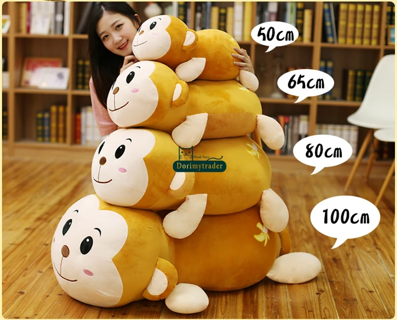 Dorimytrader Big Soft Kawaii Monkey  Plush Pillow Doll Stuffed Soft Giant Cartoon Animals Monkeys Toys 100cm 39inch DY61763 (16)