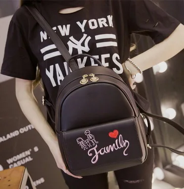 Adrette Durch Frauen Rucksack Mini Mädchen Im Dhl Teenageralter Oder Ems Für Brief Drucken Schultaschen Pu Schwarzes 100 Stücke leder SSXY4r