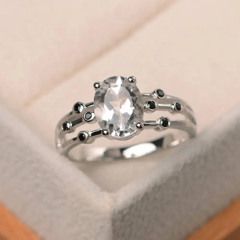 Utimtree Простое Элегантное женское фиолетовое овальное кольцо 925 пробы Серебряное ювелирное изделие Свадебные Кольца для женщин камень по дню рождения подарок леди