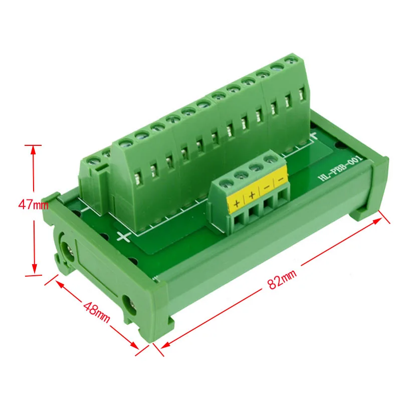 

DIN Rail Mount power supply distribution terminal blocks splitter board Power Distribution Module board