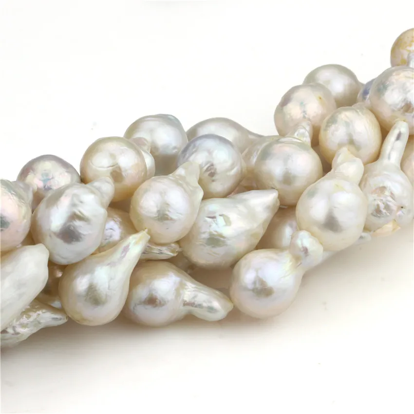 

SNH 13-15mm AA edison 16 inch 100% real genuine pearl strand natural freshwater pearl string free shipping