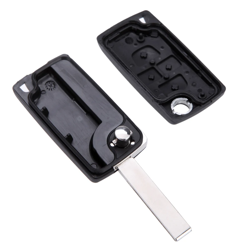 

4 Button Flip Floding Remote Key Fob Case Shell For Peugeot 1007 Citroen C8