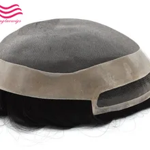 Тонкое моно с полипокрытием вокруг, парик для мужчин, замена волос мужской парик