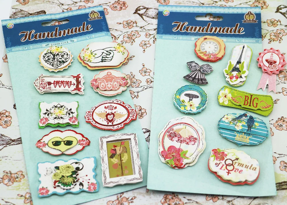 3D Glitter shinning adhesive scrapbooking paper sticker DIY card making