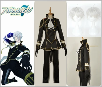

Games IDOLiSH7 Trigger Group DIAMOND FUSION YAOTOME GAKU Cosplay Costume Custom White Shirt Black Uniform Silvery Short Wig