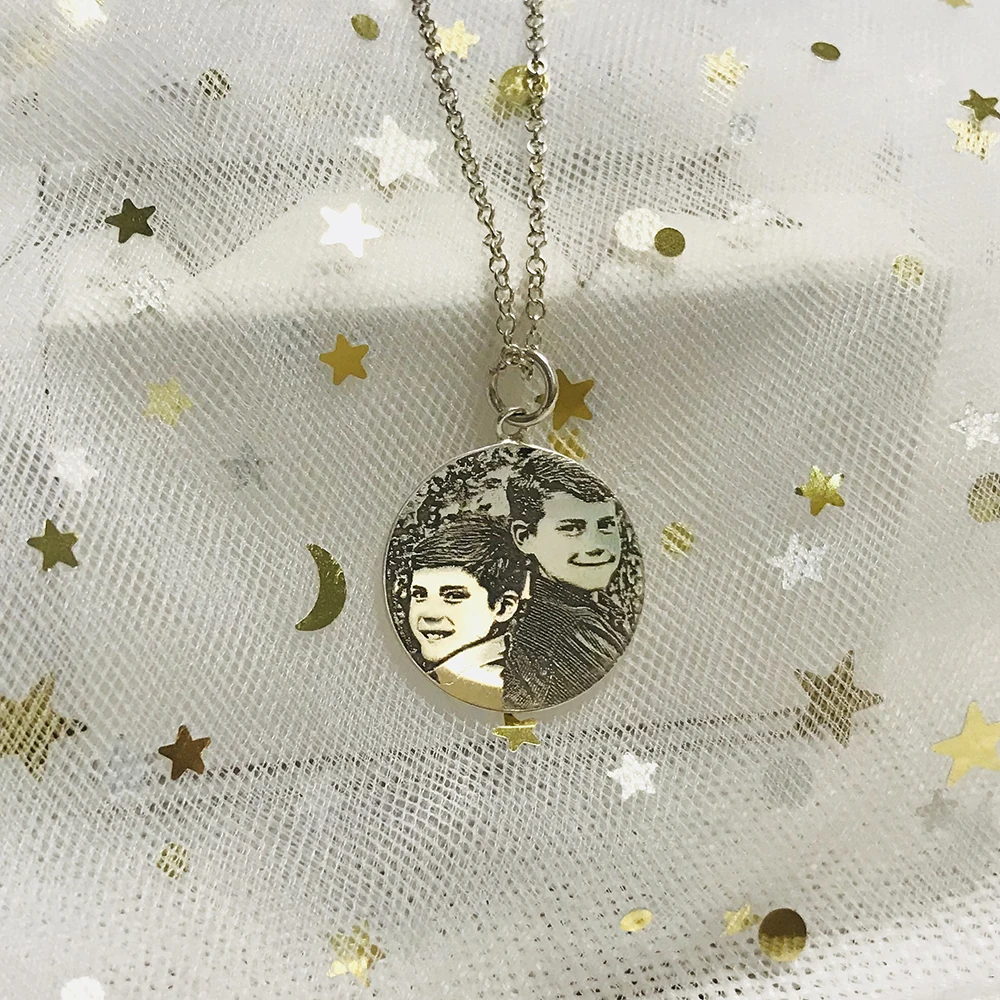 999 серебро на заказ Фото Кулон, кулон с надписью заказ ожерелье с Аватаром, друг Рождественский подарок, подарок на Новый год, фото ожерелье