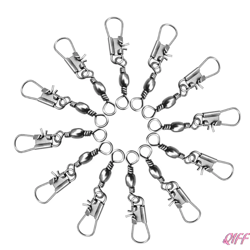 

Dropshipping 50pcs Stainless steel swivels interlock snap fishing lure Connector accessories APR28
