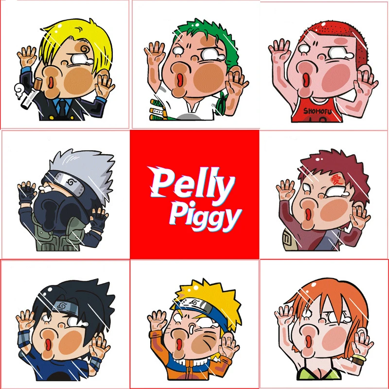 

14*15cm Funny Car Sticker Cartoon Image Hit the glass Lovely Car Styling Decoration Sticker ONE PIECE Naruto Slamdunk Stickers