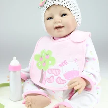 Новая мода 2" smilling Reborn baby dolls Игрушки для девочек силиконовые виниловые Новорожденные реалистичные детские с одеждой мохер очень милый