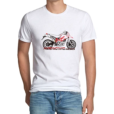 KODASKIN мотоциклетные Стиль хлопок для DUCATI HYPERMOTARD 1100 Повседневное короткий рукав футболки с круглым вырезом - Цвет: Белый