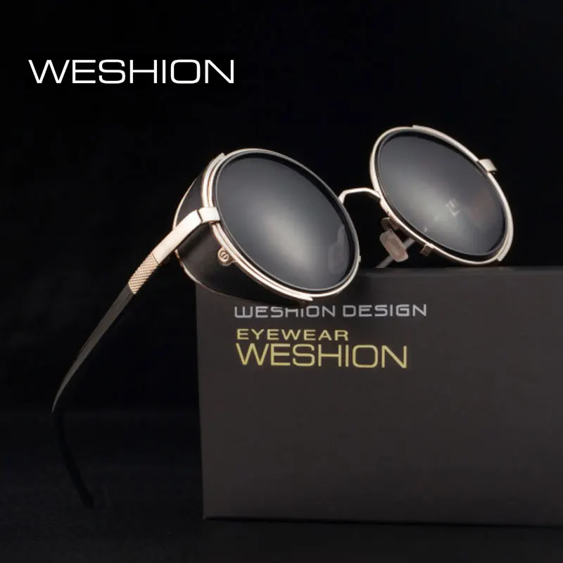 

Round Steampunk Sunglasses Men Steam Punk Googles Women Small Festival Sun Glasses 2018 Gradient Mirror Shades Oculos Lentes