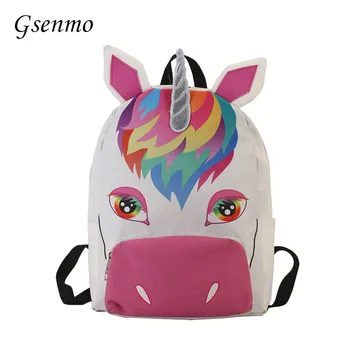 

Gsenmo Women Unicorn Backpack 3D Printing Travel Softback Bag Mochila School Pink Backpack Notebook For Girls Backpacks