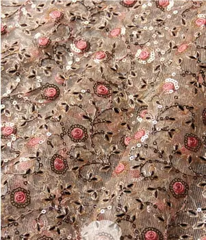 

Gold Sequin Fabric,Super Luxury Wedding Bridal Gown Dress Fabric, Shower Lace Fabrics 1yard