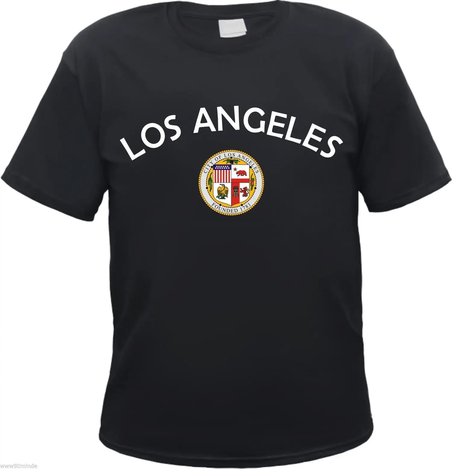 Los Angeles Men's T Shirt Black Flag Print S to 3XL USA Californiain T