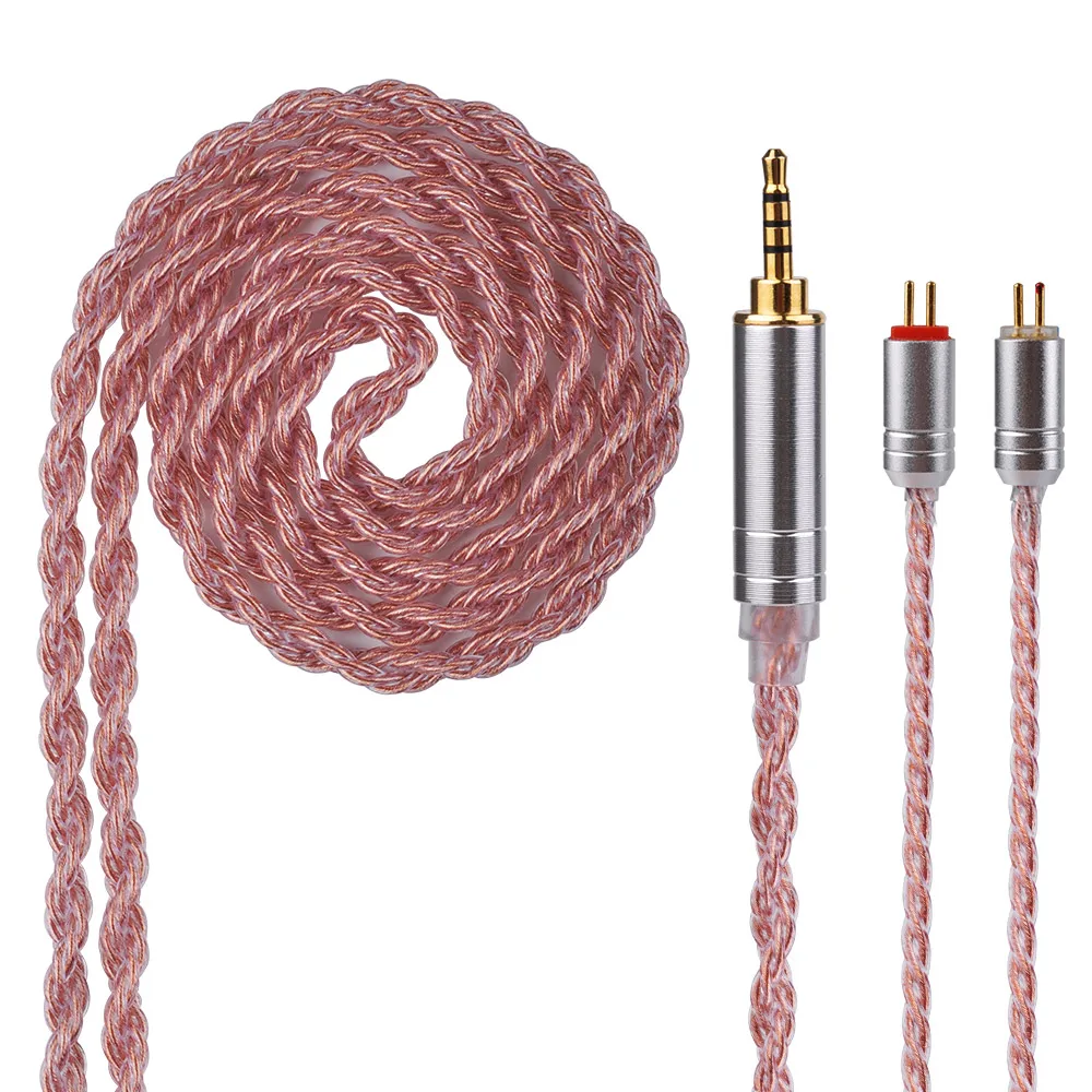 Yinyoo 6 ядро розовый Медь кабель 2 5/3 5/4 4 мм балансный с MMCX/2pin разъем для ZS10 ZST ZSR ZSn PRO HQ6