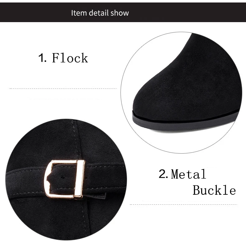 RQFF Brand Winter Boots Women With Box Big size34-43 Flock Warm Shoes Woman High Heel Ankle Boot Female Zip Footwear Ladies Shoe (11)