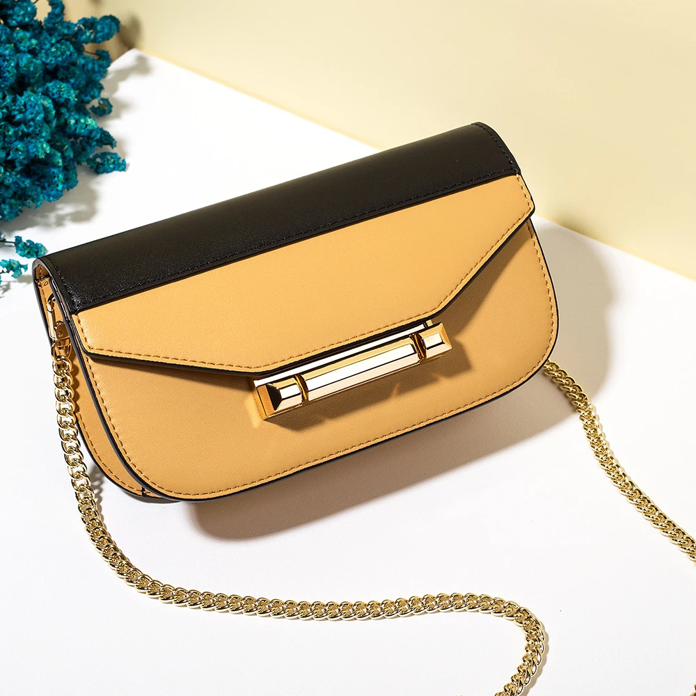

Payot Designer Crossbody Bag Metal Buckle Women Flip Chain Bag Cow Leather Flap Bag Ladies Shoulder Bag