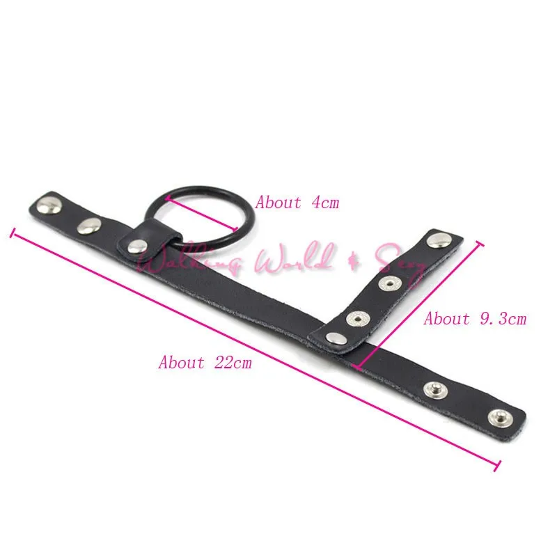 Adjustable Genuine Leather Cock Ring Button Fixed Ball Stretcher Time Delay Penis Ring Cock Cage Male Chastity Sex Toys For Men (6)