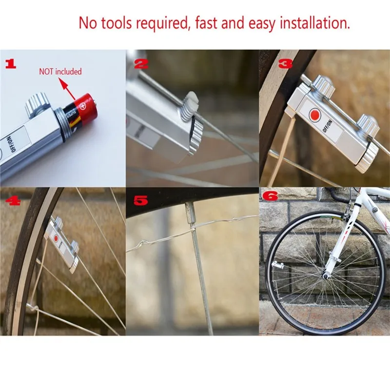 Cheap 20Led bike light Steel Light Mountain Bike Night Riding String Lights Wheel Lights cool bike accessories PC material 8