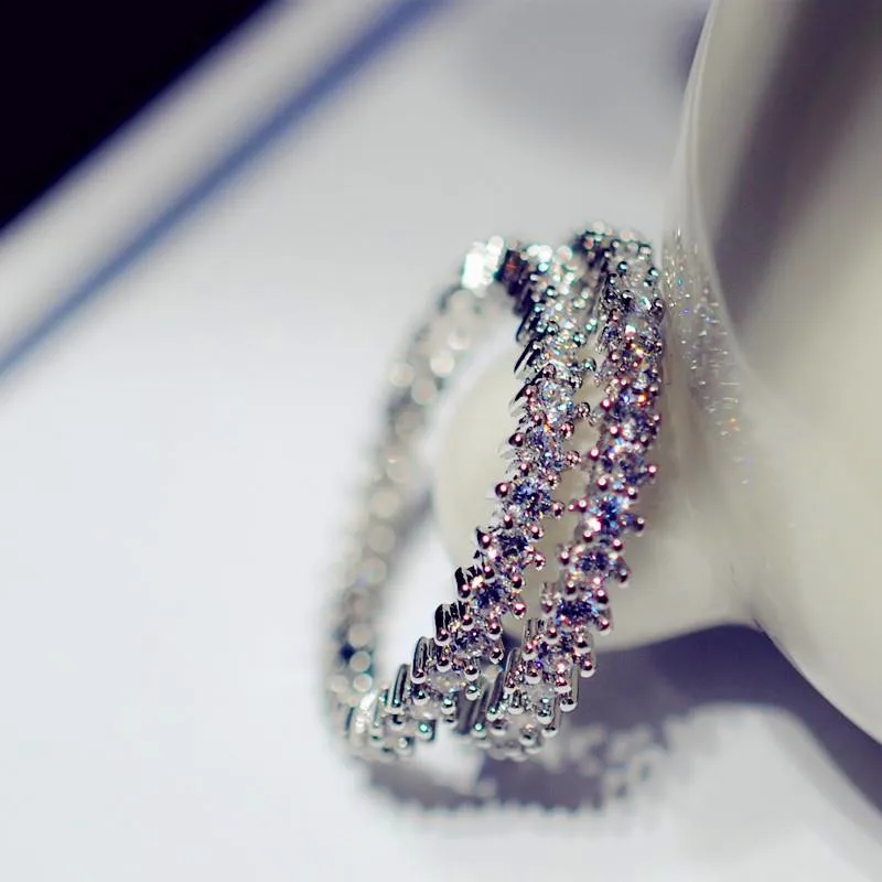 Роскошное Хрустальное белое кольцо с цирконом, милое Бохо женское серебряное обручальное кольцо, обещание на помолвку, кольца для женщин