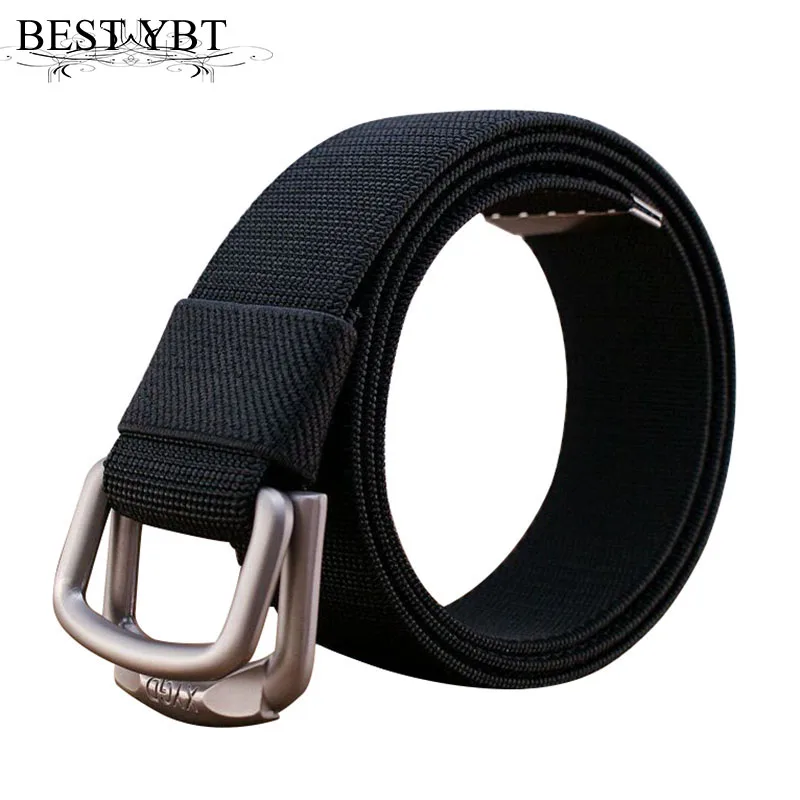 

Best YBT Unisex canvas belt Alloy double buckle weaving canvas men belt fashion Soft cloth canvas casual cowboy men belt