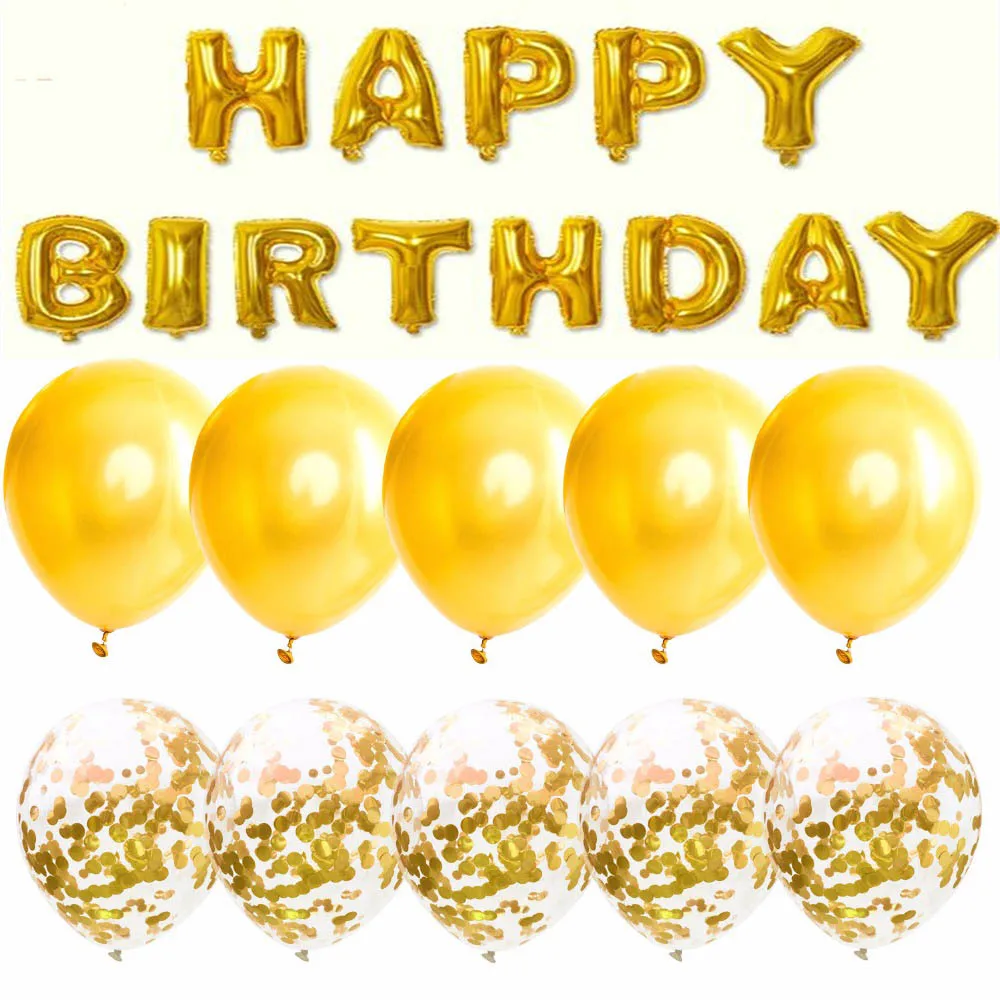 

Blue Pink Golden Balloon Happy Birthday Balloon Birthday Party Decoration Kids Boy Girl Party Ballon Event & Party Supplies