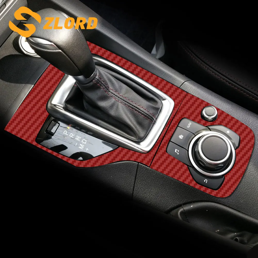 Zlord Автомобильная внутренняя ручка переключения передач Панель крышка Накладка наклейка подходит для Mazda 3 Axela