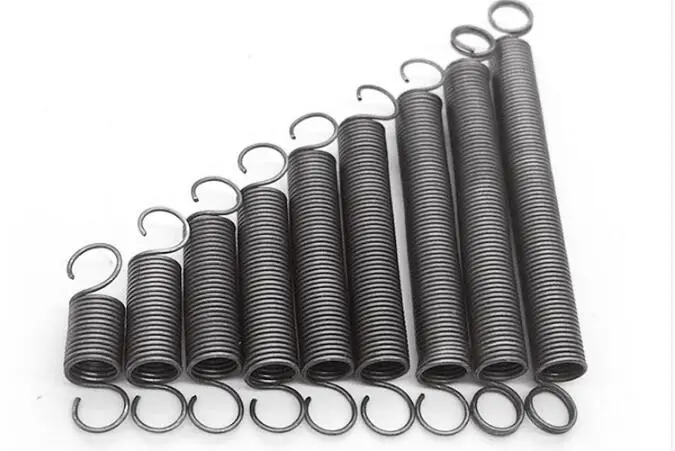 

4pcs 1mm wire diameter 10mm outside diameter steel extension spring tension pull springs 30mm-75mm length