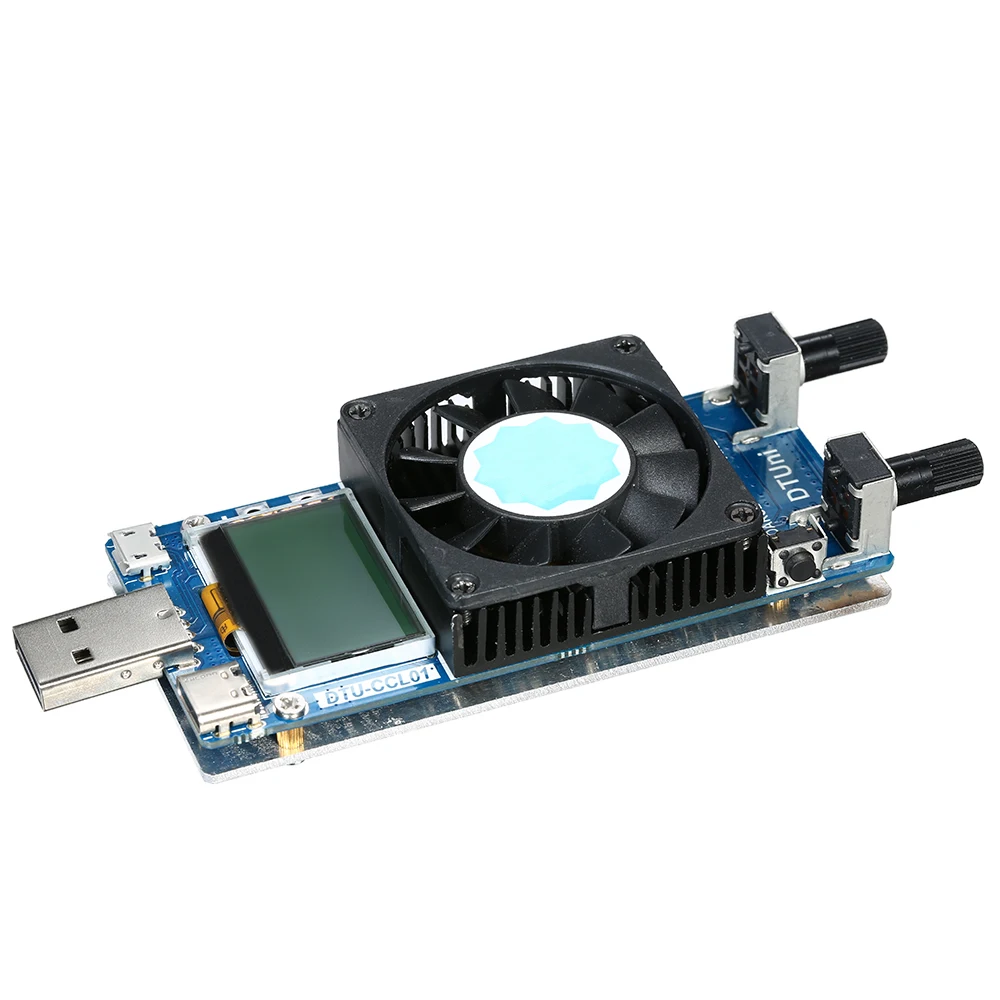 

LCD USB Electronic Load Tester Module Adjustable Constant Current Resistance Power Battery Tester with Cooling Fan 0.2A~3A 35W