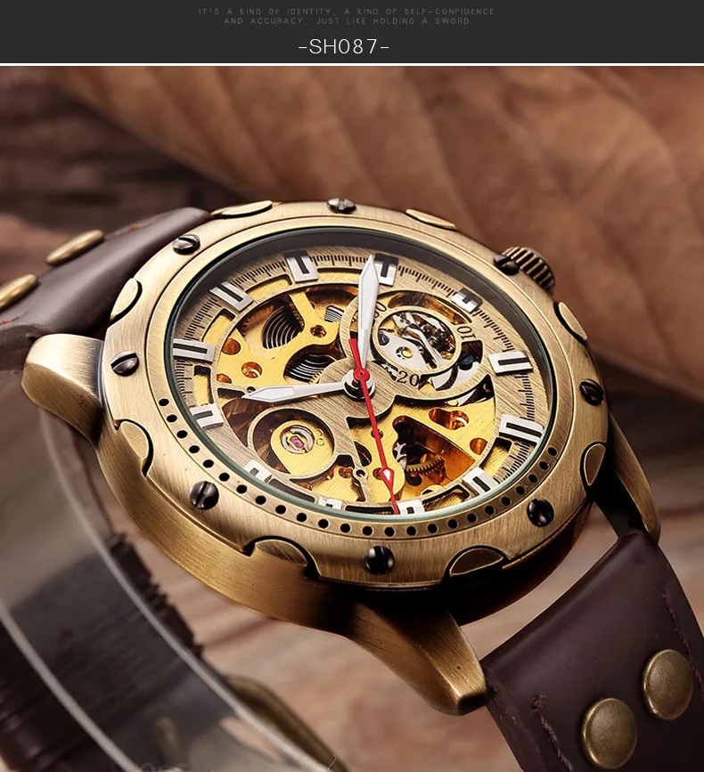Автоматические механические часы Топ люксовый бренд часы мужские модные спортивные военные наручные часы Полые Череп с автоматическим заводом часы