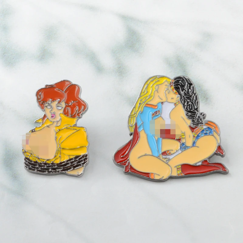 Значки на броши Love is Wonder Women and Supergirl булавки для поцелуев Апрельская булавка О