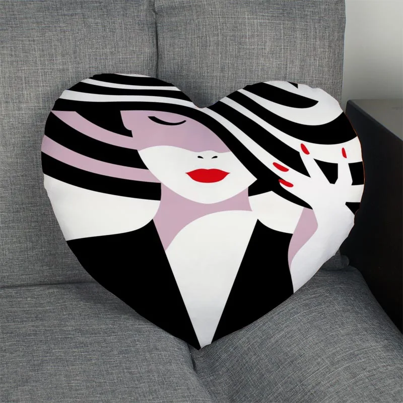 

2018 New arrival Custom zipper Pillowcase Cover malika favre sephora Heart Shape Pillow Cover Size 41x36cm,47x42cm
