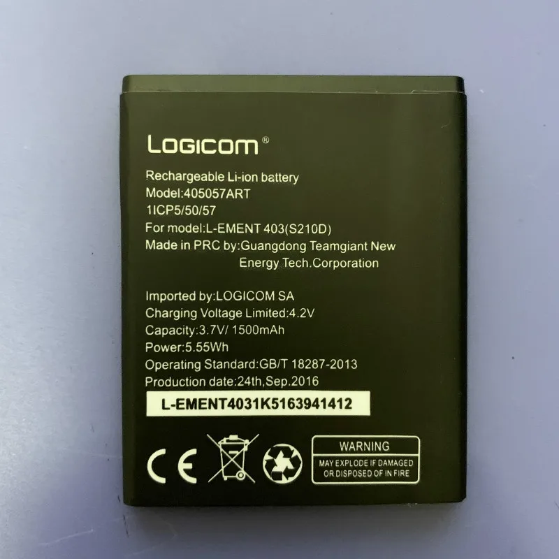 

1500mAh 405057ART Battery For Logicom L-EMENT LEMENT EMENT 403 S210D