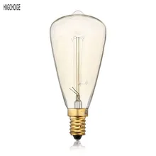 110 В 60 Вт Винтаж лампочка Эдисона ST48 под старину Вольфрам накаливания E12 базы для украшения дома