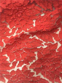 

African Lace Fabric 2018 Applique Lace Fabric High Quality African Embroidery Flower Beaded Bridal Lace In Nigerian