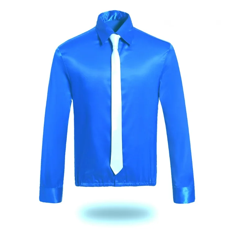 

New MJ Professional Cosplay MICHAEL JACKSON 99 DANGEROUS SHIRT WITH TIE Red Blue Color