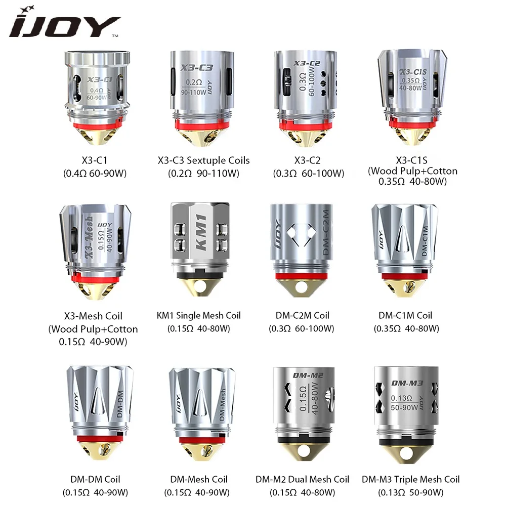3 шт./лот оригинальная сменная катушка IJOY 0.15ohm KM1/0.13ohm DM M3/0.15ohm M2 для Ijoy Shogun