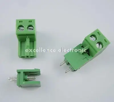 

50 Pcs Green 5.08mm Pitch 2 pin 2 way Screw Terminal Block Plug Connector 2EDG