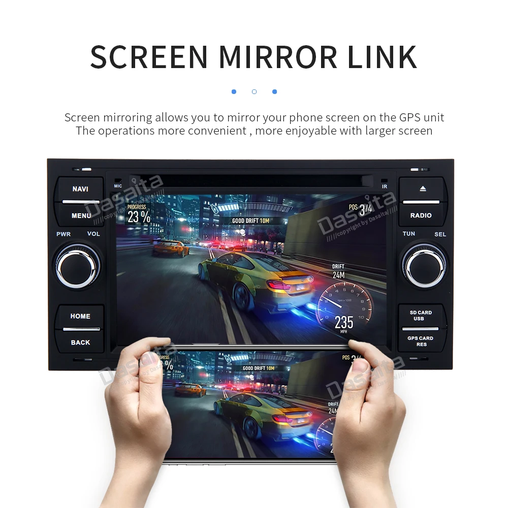 Excellent Dasaita 7" Android 8.0 2 Din DVD Player Car Multimedia for Ford Focus 2 Mondeo Kuga Fiesta 2003 2004 2005 2006 2007 Autoradio 13