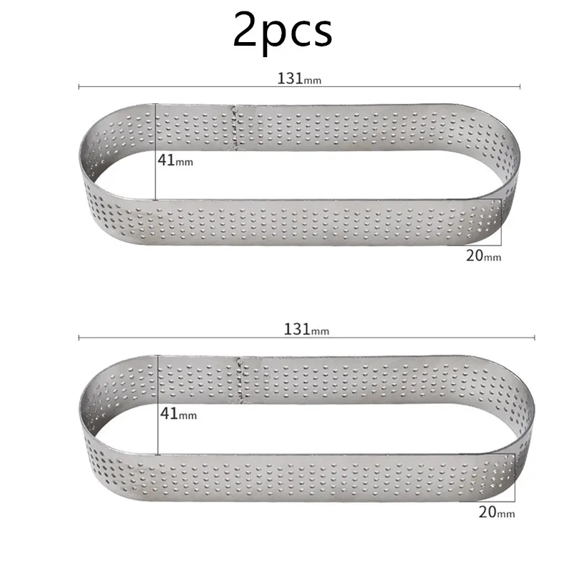 2pcs oval tart ring Круглый Тарт, пирожное, 3D силиконовая форма для выпечки, для муссов и десертов, формы для выпечки, инструмент для выпечки, дизайн торта, форма для торта - Цвет: 2pcs oval tart ring