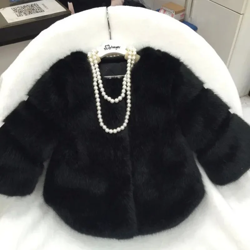 

Children's Wear Girls 2018 New Winter Children's Thick Jacket Girls Baby Faux Fur Jacket Princess Cotton Jacket FPC-26